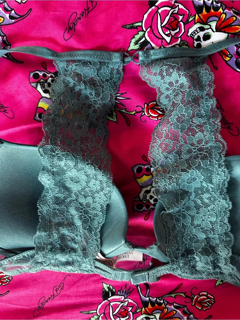Victoria's Secret Teal Lace Racerback Bra